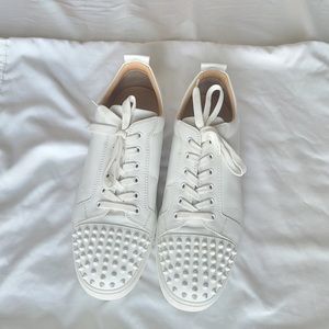 Christian Louboutin Junior Spikes Flat White